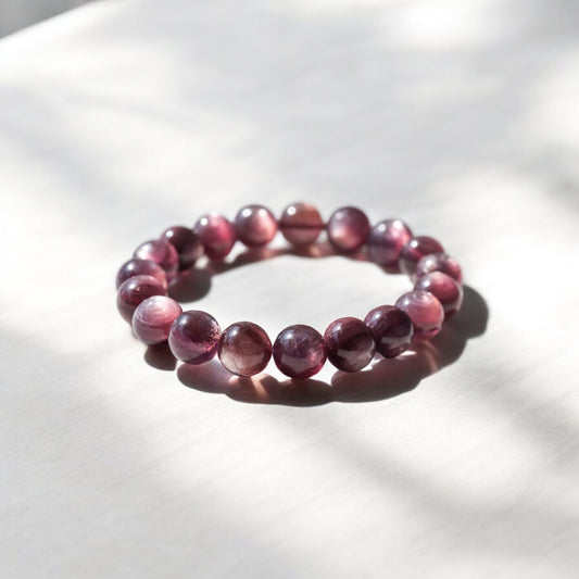 Gem Pink Lepidolite Bracelet 10mm - Sentient Crystals - stone type - stone keywords
