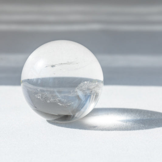 Clear Quartz Blue Feather Sphere
Blue Feather Quartz Sphere
Quartz Sphere with Blue Inclusions
Blue Inclusions in Clear Quartz Sphere
clear quartz sphere 
feather sphere
sentient crystals