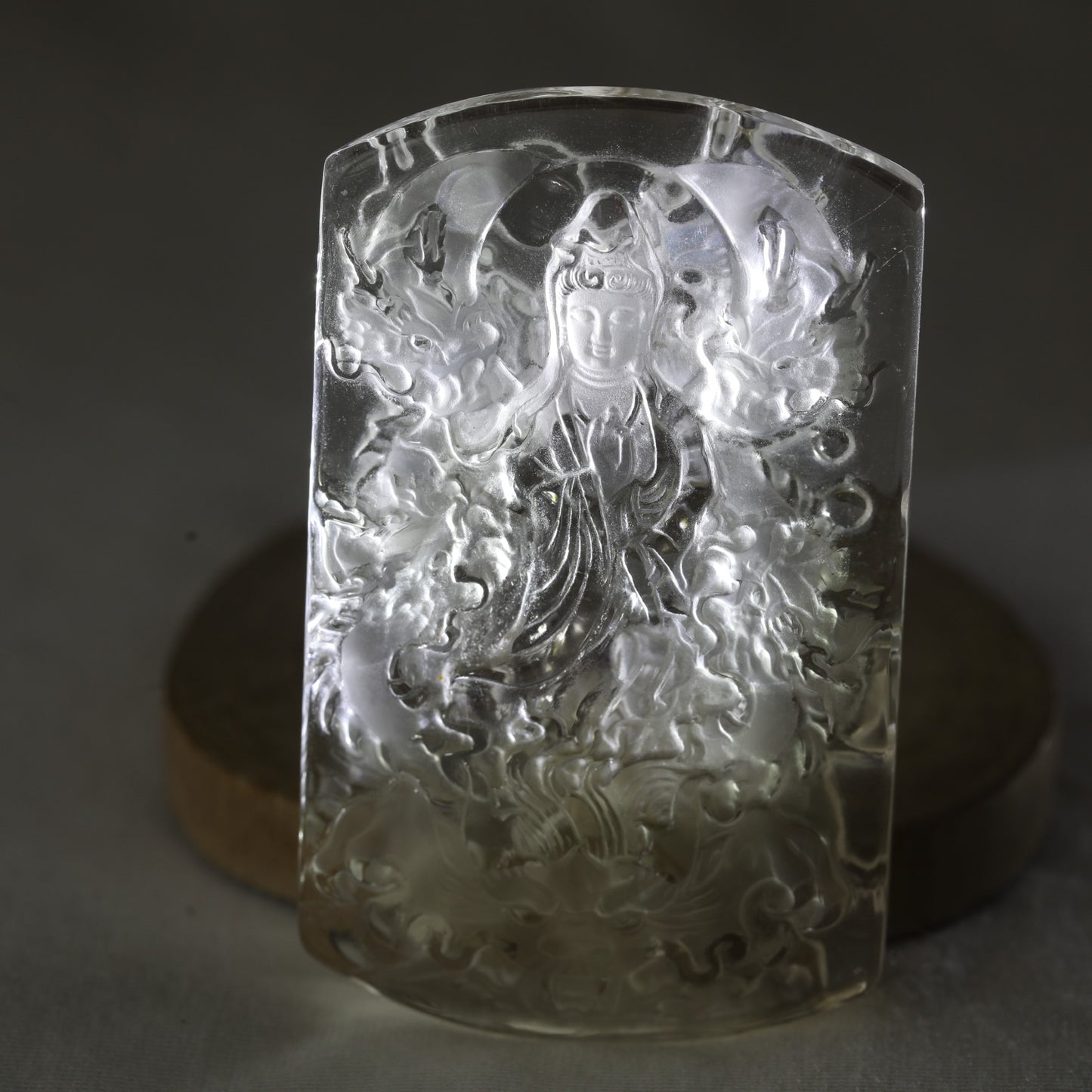 Clear Quartz Goddess Kwan Yin - Sentient Crystals - stone type - stone keywords