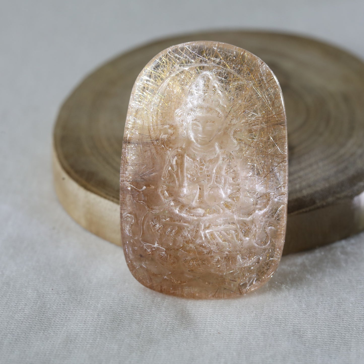 Copper Rutile In Quartz Godess Carvings - Sentient Crystals - stone type - stone keywords