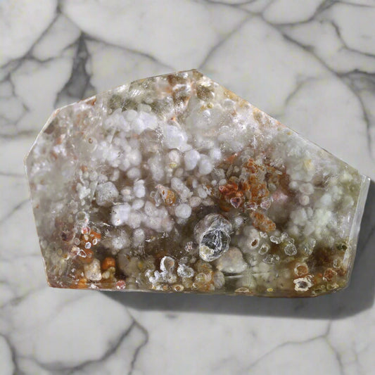 Cotton Ball Amphibole In Quartz Freeform - Sentient Crystals - stone type - stone keywords