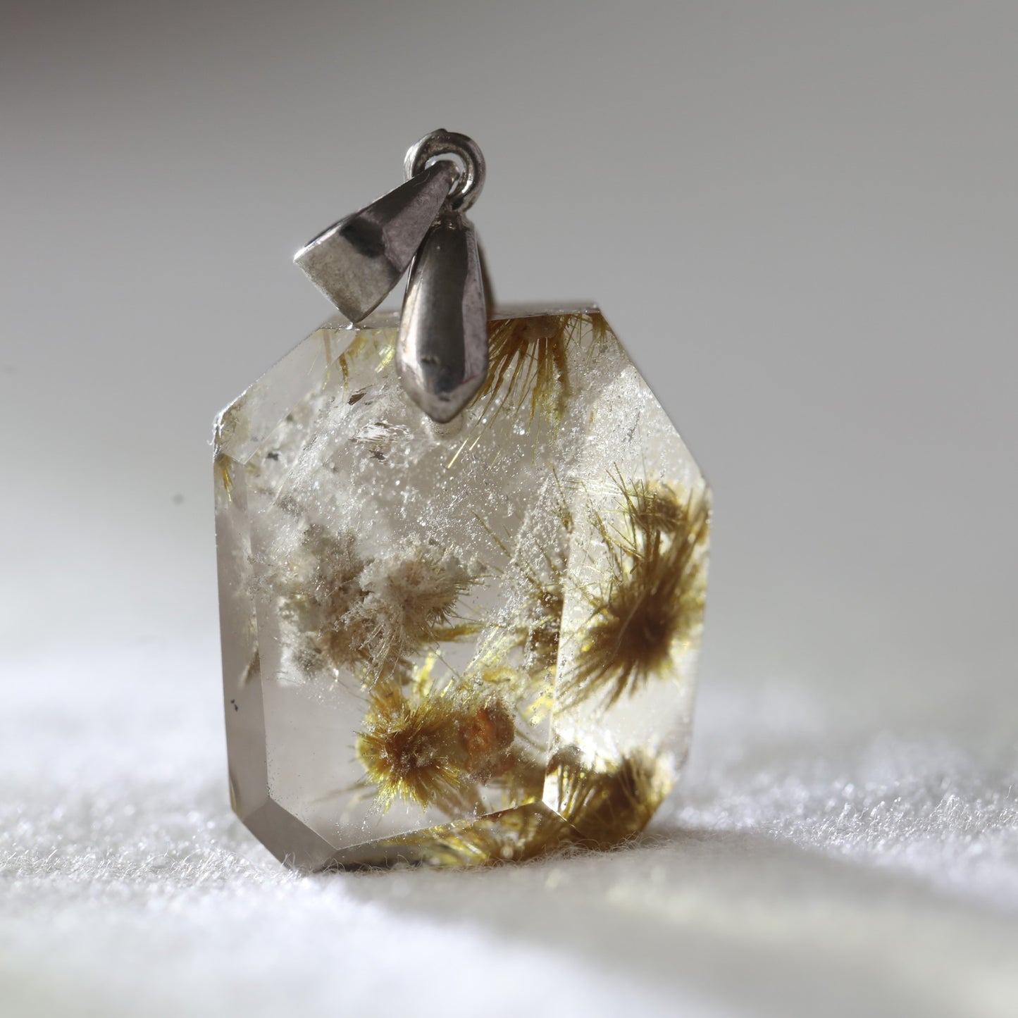 Flower Rutile Pendant - Sentient Crystals - stone type - stone keywords