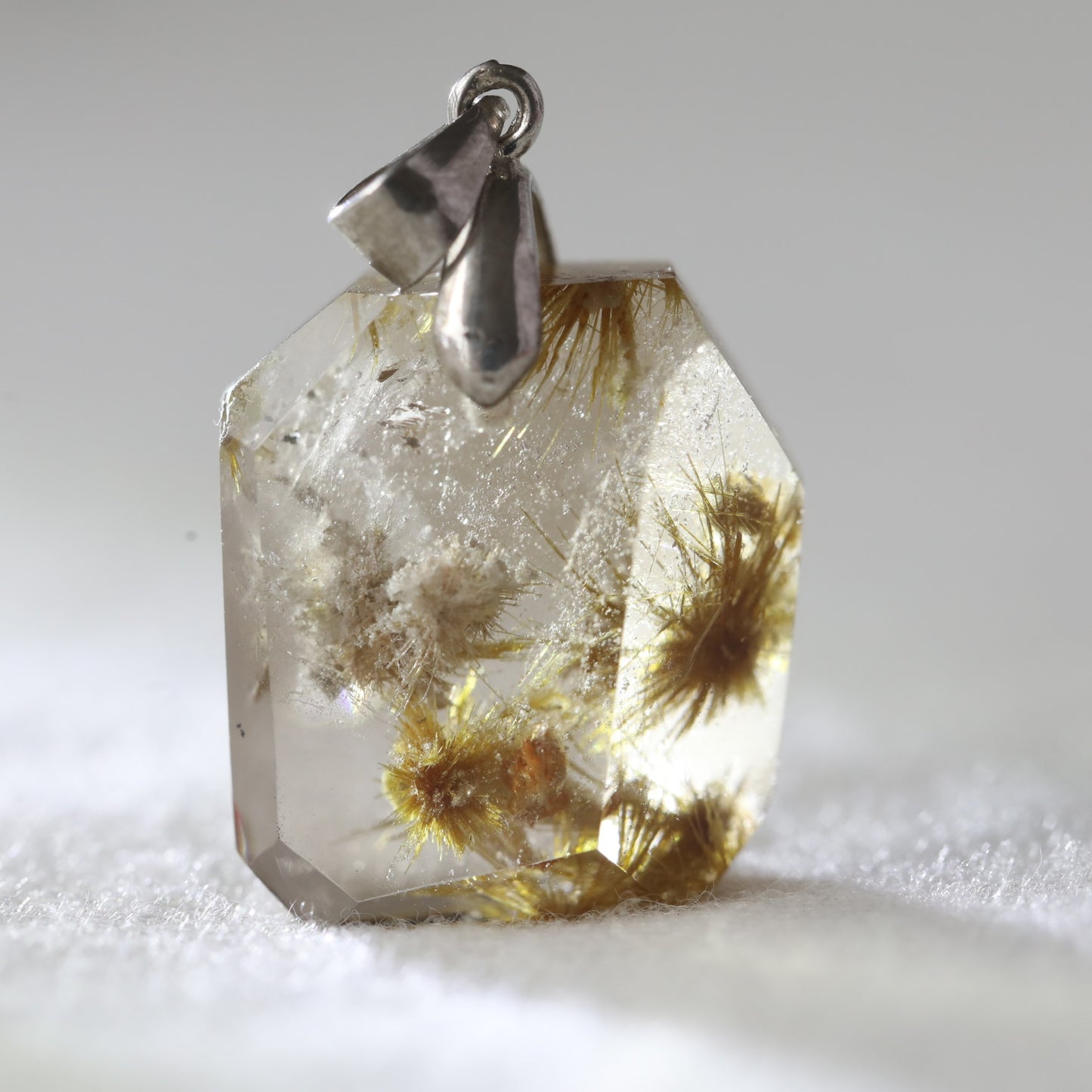Flower Rutile Pendant - Sentient Crystals - stone type - stone keywords
