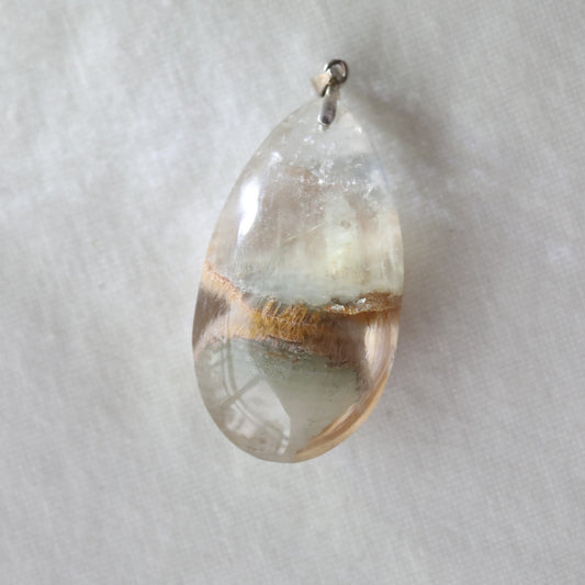 Rutile With Chlorite Drop Pendant - Sentient Crystals - stone type - stone keywords