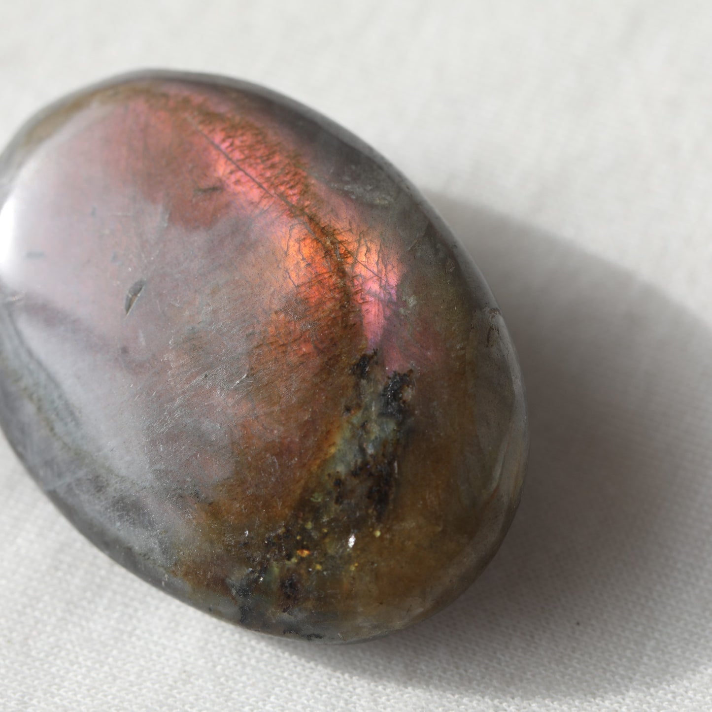 Gem Labradorite Palm Stone 27.50gm - Sentient Crystals - stone type - stone keywords