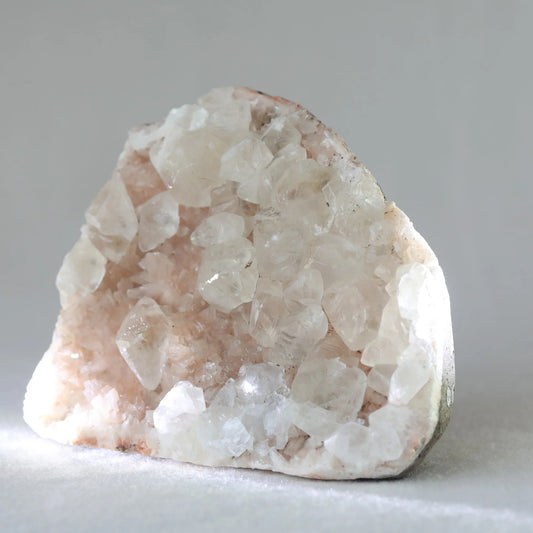 Dogtooth Calcite With Pink Heulandite Cluster 680gm - Sentient Crystals - stone type - stone keywords