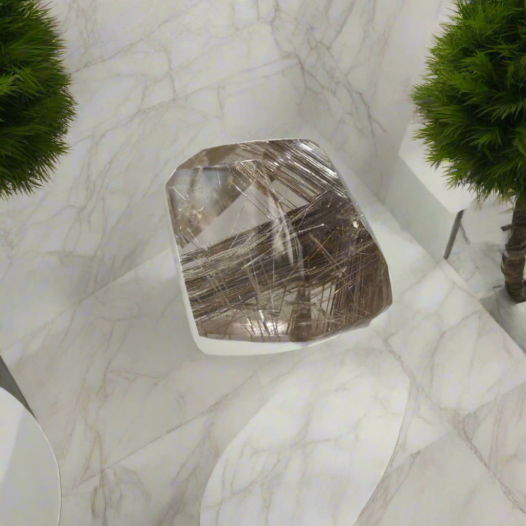 Copper Rutile In Quartz Free Form 42gm - Sentient Crystals - stone type - stone keywords