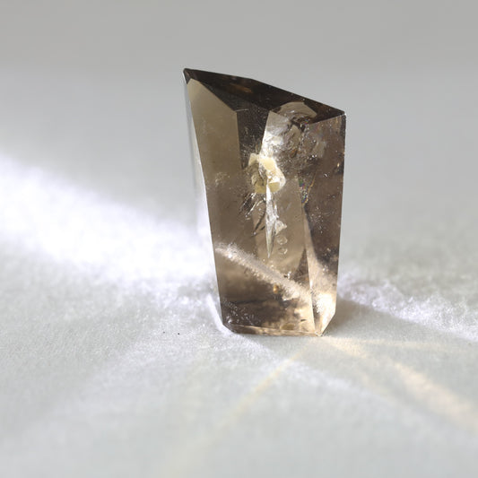 Smokey Quartz With Calcite Freeform 42.60gm - Sentient Crystals - stone type - stone keywords