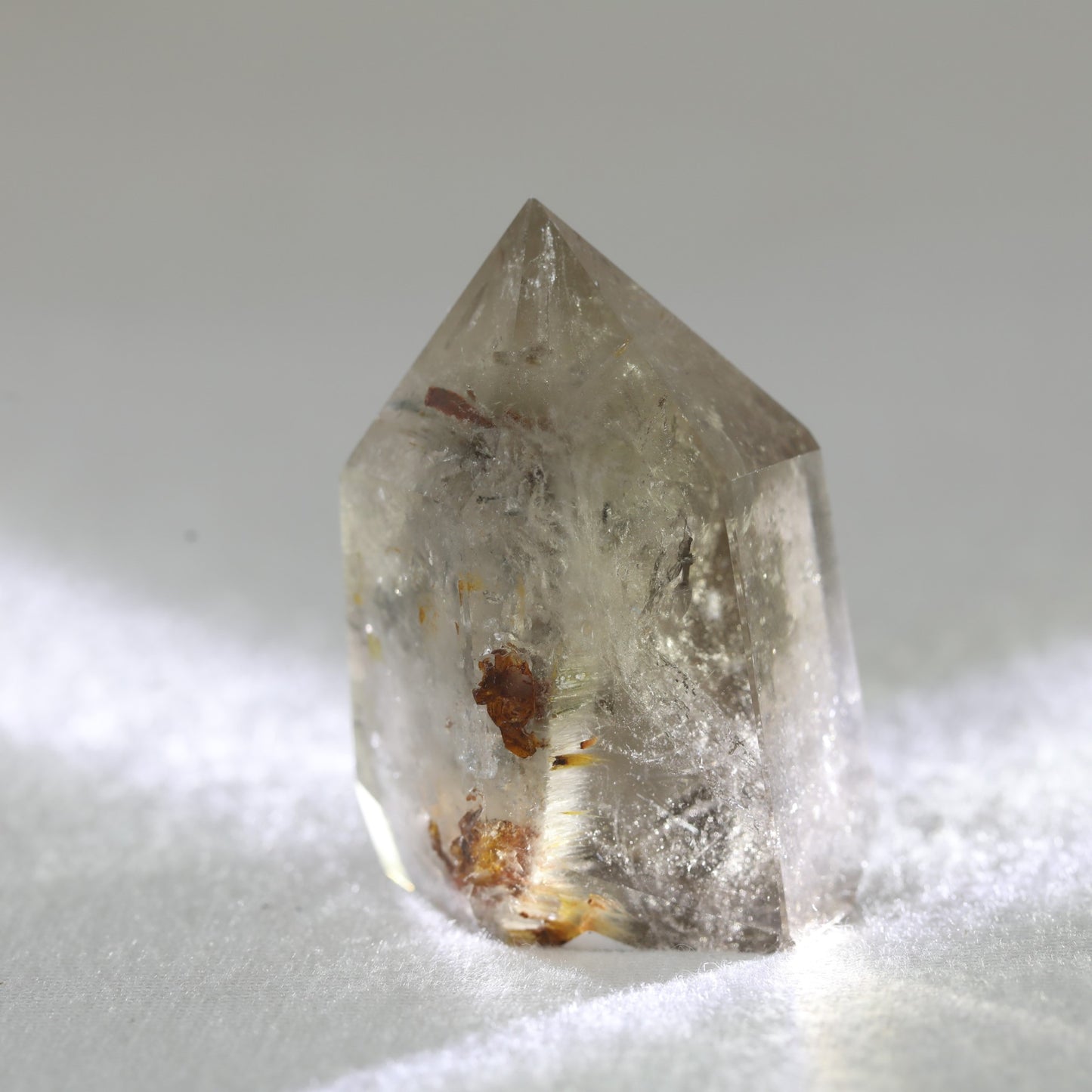 Smokey Garden Quartz With Rutile Tower 86gm - Sentient Crystals - stone type - stone keywords