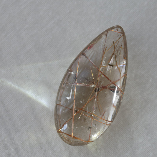Copper Rutile In Quartz Droplet 42.22gm - Sentient Crystals - stone type - stone keywords