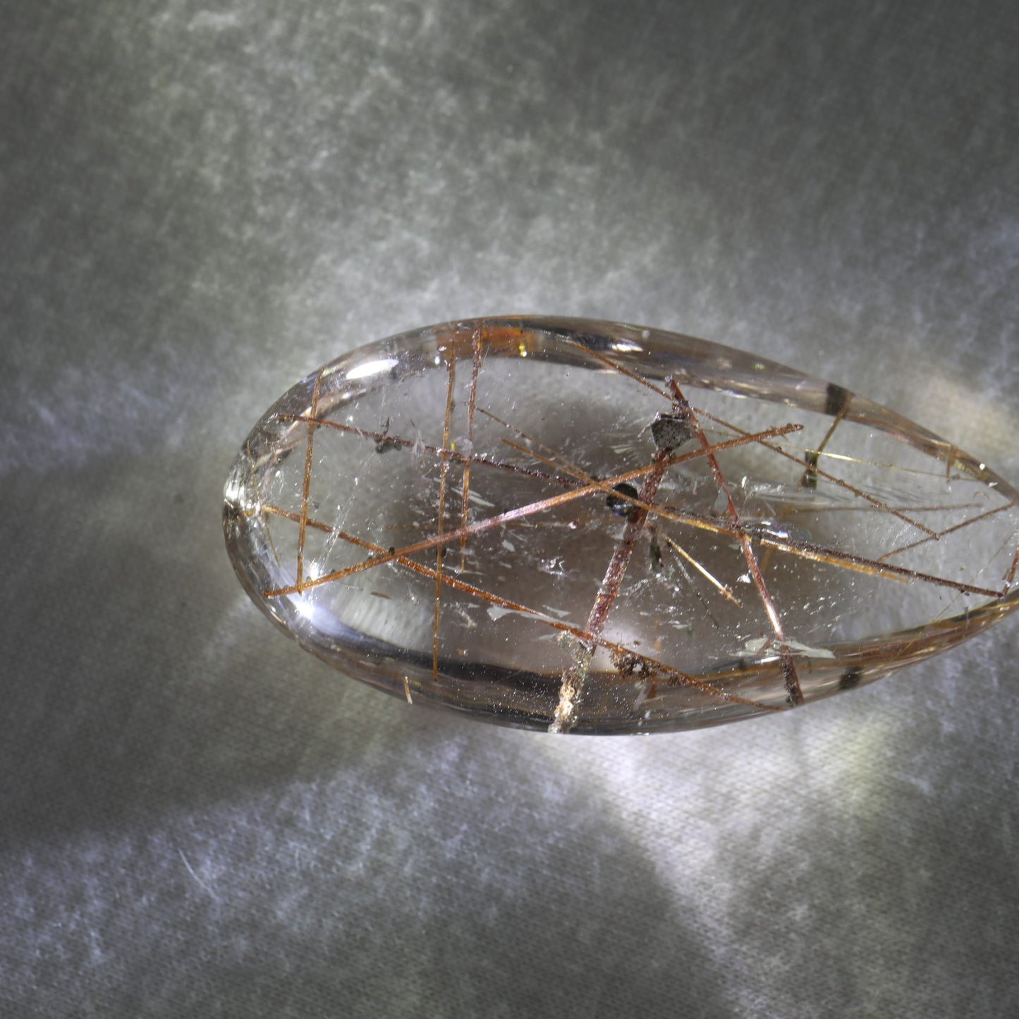 Copper Rutile In Quartz Droplet 42.22gm - Sentient Crystals - stone type - stone keywords