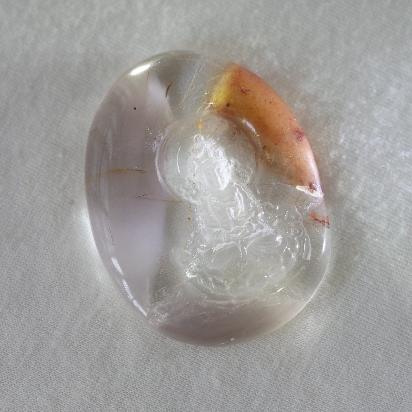 Golden Rutile Quartz Carving 38.35gm - Sentient Crystals - stone type - stone keywords
