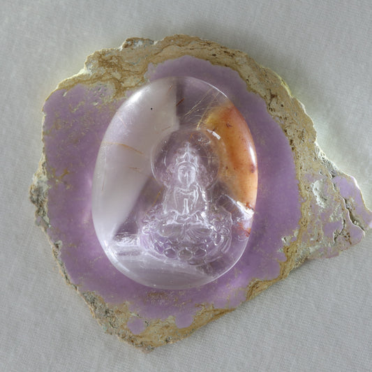 Golden Rutile Quartz Carving 38.35gm - Sentient Crystals - stone type - stone keywords