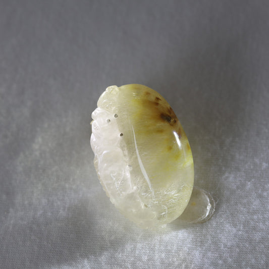 Golden Rutile Dragon Carving 20.46gm - Sentient Crystals - stone type - stone keywords