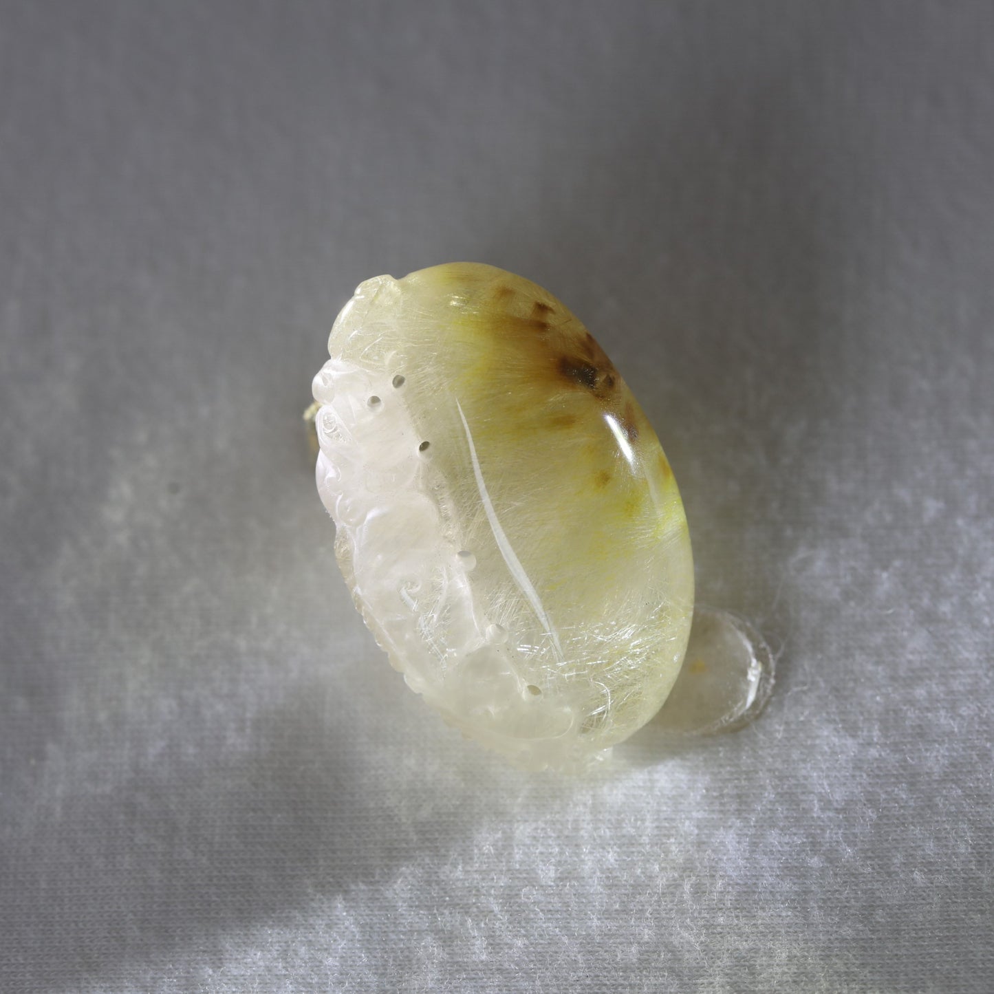 Golden Rutile Dragon Carving 20.46gm - Sentient Crystals - stone type - stone keywords