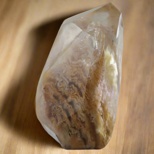 Golden Amphibole In Quartz Free Form 83.60gm - Sentient Crystals - stone type - stone keywords