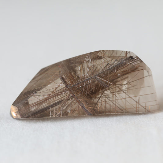 Copper Rutile In Quartz Free Form 76.70gm - Sentient Crystals - stone type - stone keywords
