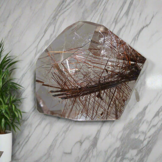 Copper Rutile In quartz Free Form 93gm - Sentient Crystals - stone type - stone keywords