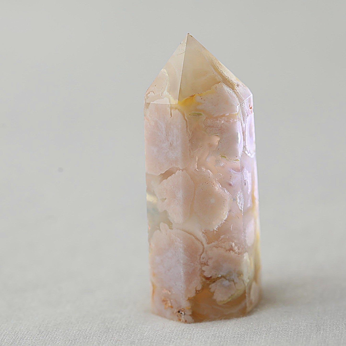 Flower Carnelian AKA (Sakura Agate) Mini Pencil Tower - Sentient Crystals - stone type - stone keywords