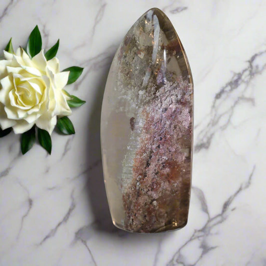 Garden Quartz with amphibole Freeform 93gm - Sentient Crystals - stone type - stone keywords