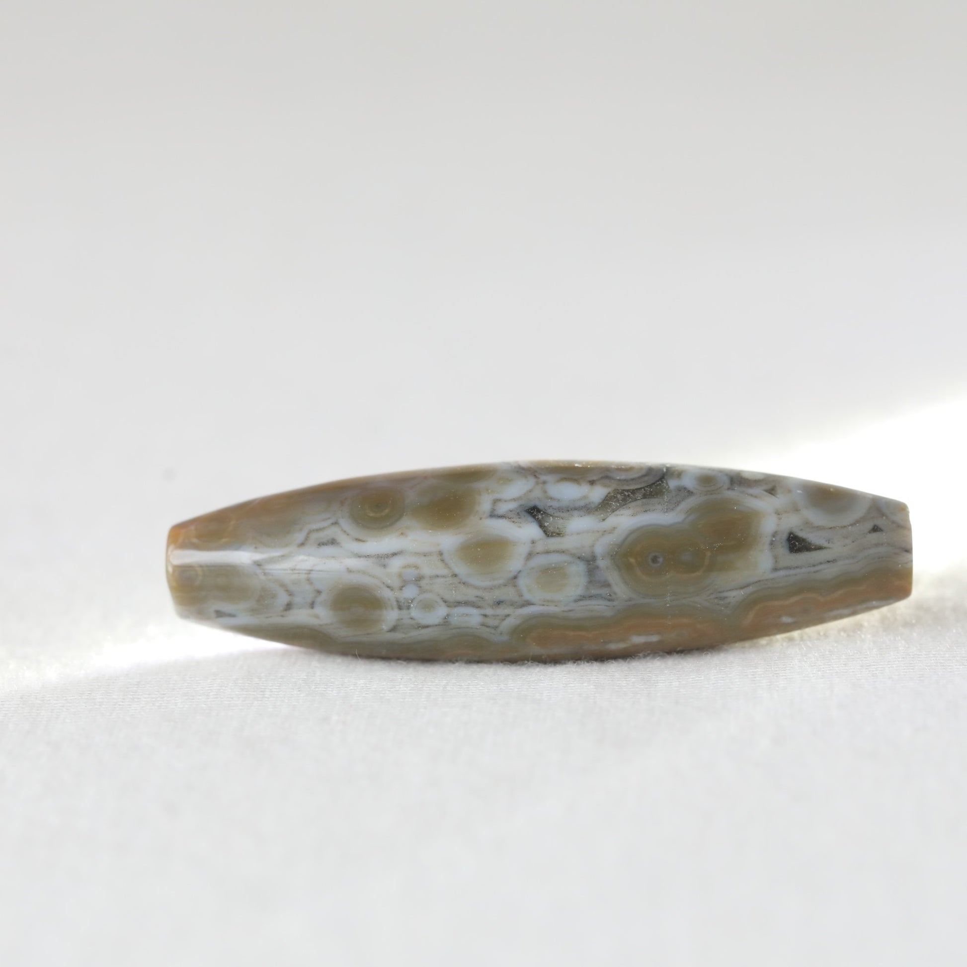 Ocean Jasper Bead Barrel - Sentient Crystals - stone type - stone keywords