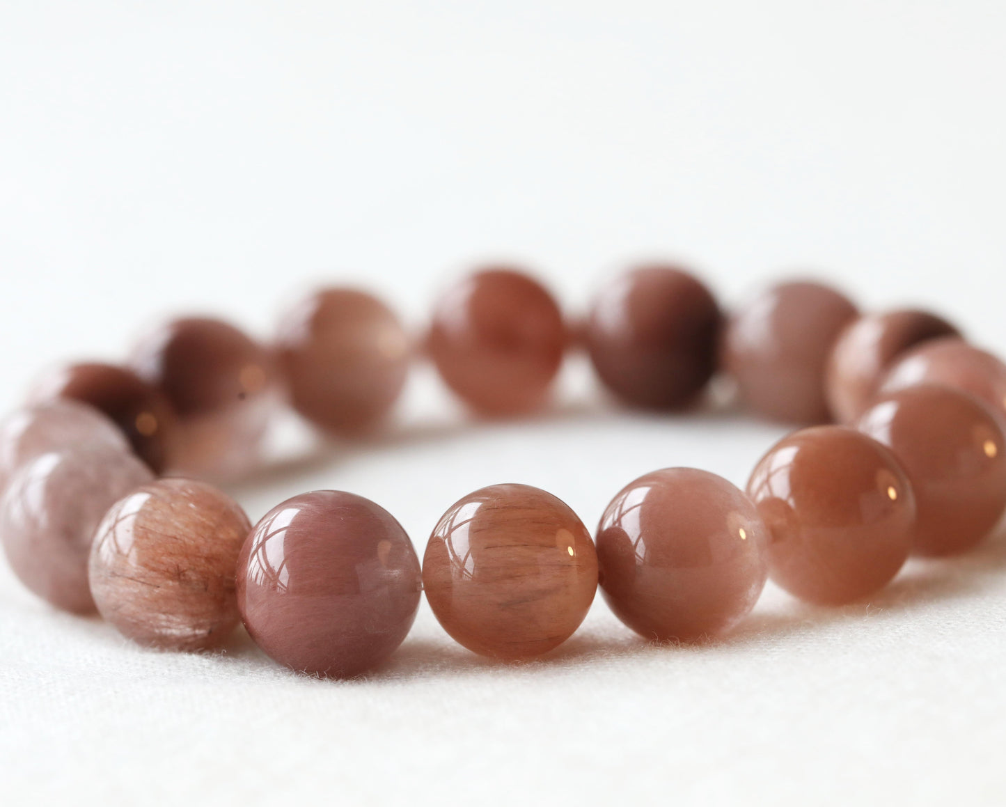 Pink Amphibole Bracelet 10mm - Sentient Crystals - stone type - stone keywords