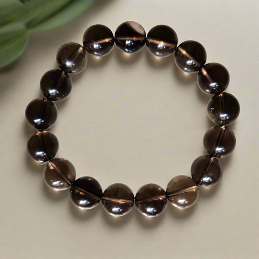 Smokey Quartz Bracelet 10mm - Stylish Healing Jewelry