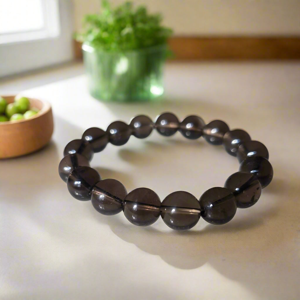 Smokey Quartz Bracelet 10mm - Stylish Healing Jewelry