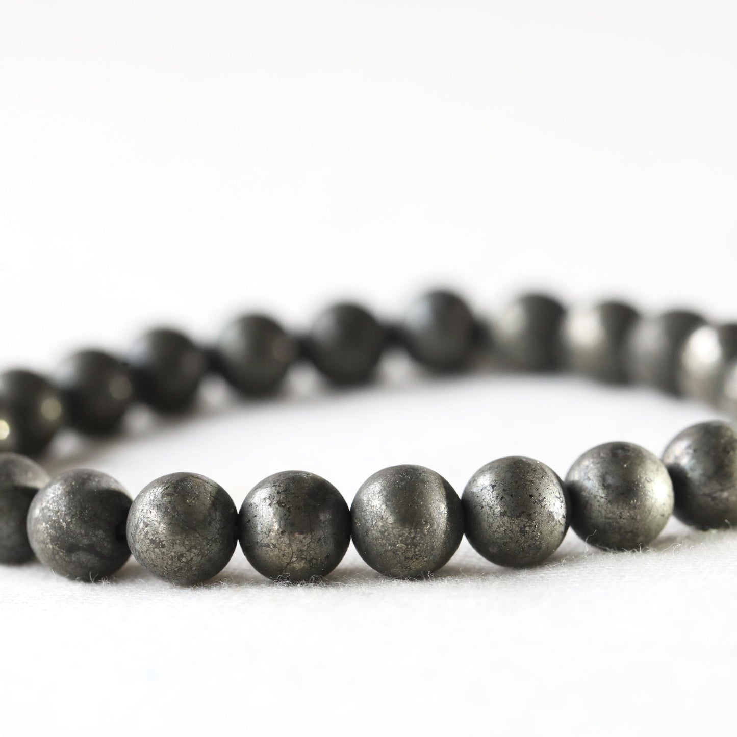 Pyrite Bracelet 8mm - Sentient Crystals - stone type - stone keywords