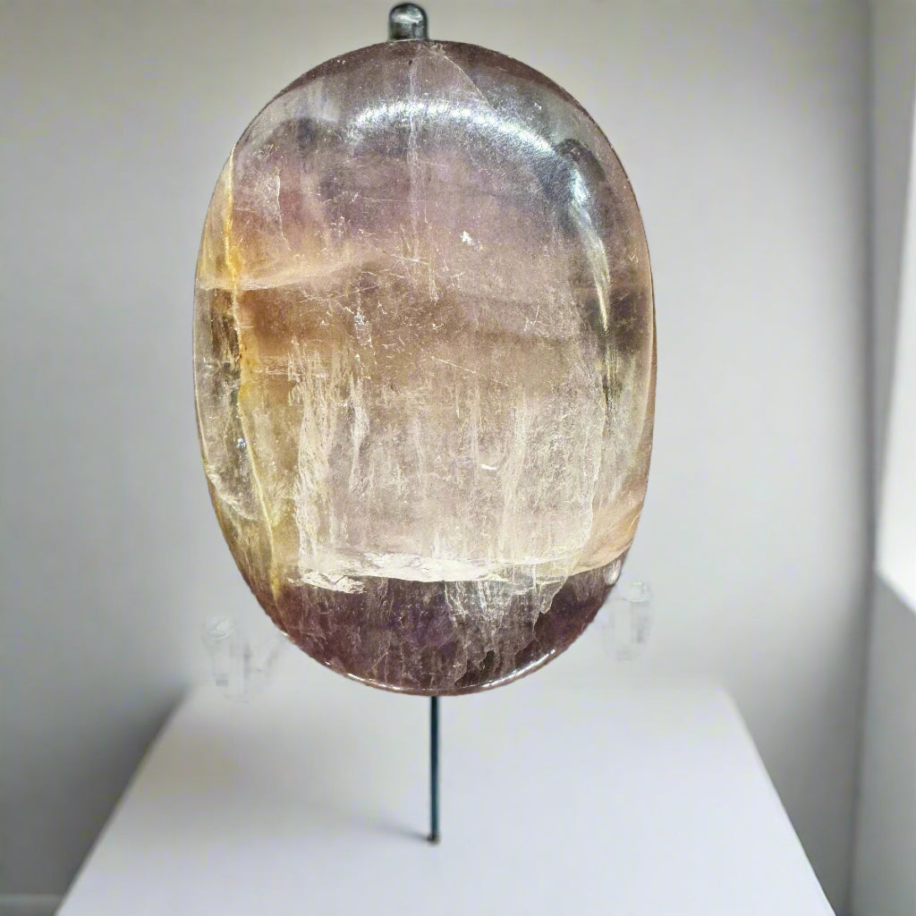 Purple Fluorite Palm Stone 110.75gm