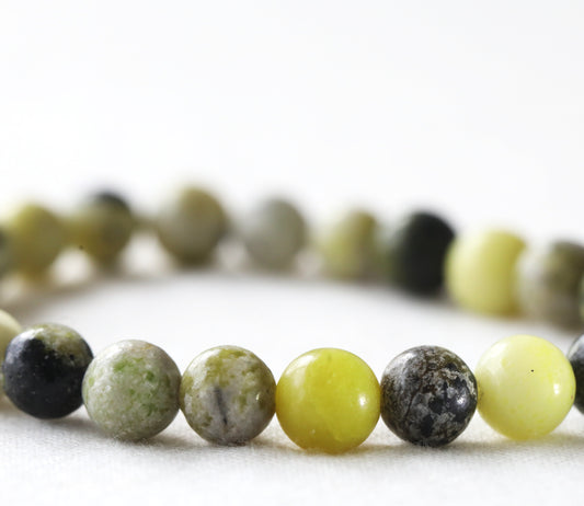 Serpentine Bracelet 8mm - Sentient Crystals - stone type - stone keywords