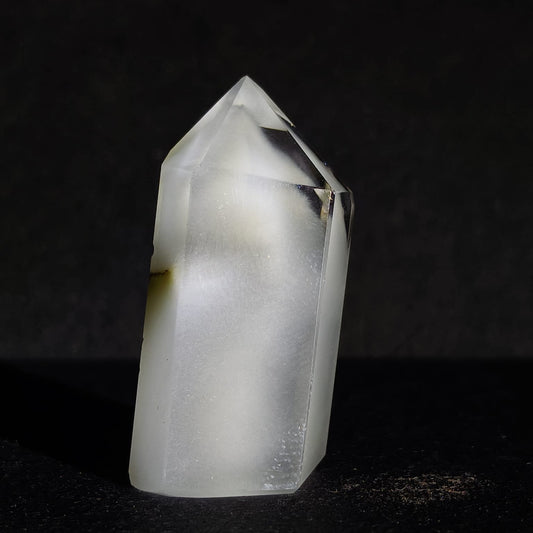 Crystal tower on a black background