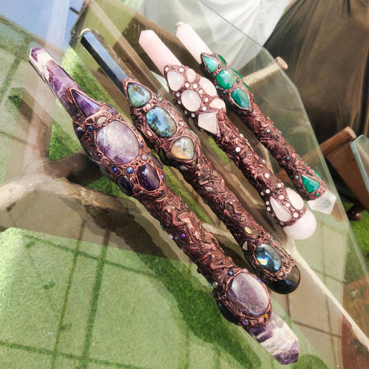 Wooden Wand with Clear Quartz Crystal for Healing and Spell Magic | Fairy Wand | BIG